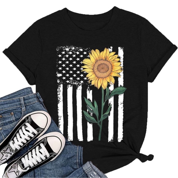 American Flag Shirt Women Graphic Patriotic Tee shirt Large ❤️❤️Posh Pick❤️❤️ - Picture 2 of 5